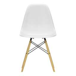 Vitra Eames DSW Side Chair RE in Cotton White 02 Golden Maple Base 05 Glides