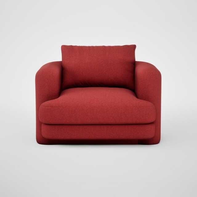 Heal's Rafi Swivel Armchair Melton Wool Red Oxide