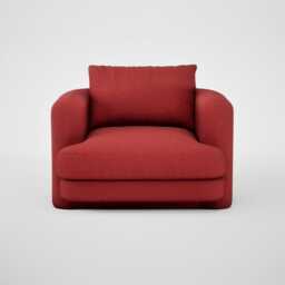 Heal's Rafi Swivel Armchair Melton Wool Red Oxide