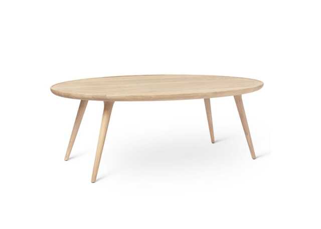 Mater Accent Oval Lounge Table White Matt Lacquered Oak W80 x L120