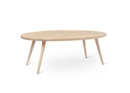 Mater Accent Oval Lounge Table White Matt Lacquered Oak W80 x L120