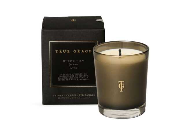 True Grace Manor Black Lily Scented Glass Candle