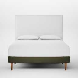 Heal's Shallow Divan King Smart Cotton Linen Myrtle Light Stem Feet