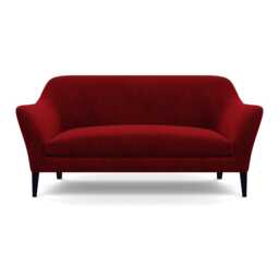 Heal's Wallis 3 Seater Sofa Smart Luxe Velvet Mulberry Black Feet