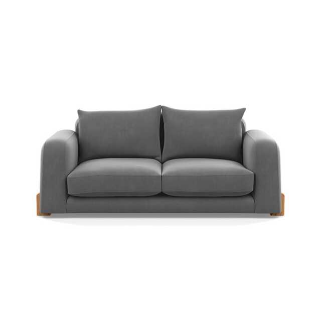 Heal's Nuvola 3 Seater Sofa Smart Velvet Mercury Natural Oak Feet
