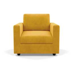 Heal's Nimbus II Armchair Smart Luxe Velvet Canary Black Feet