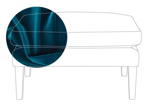 Heal's Wallis Ottoman Velvet Teal Black Feet