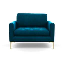 Heal's Eton Loveseat Velvet Teal Brass Feet