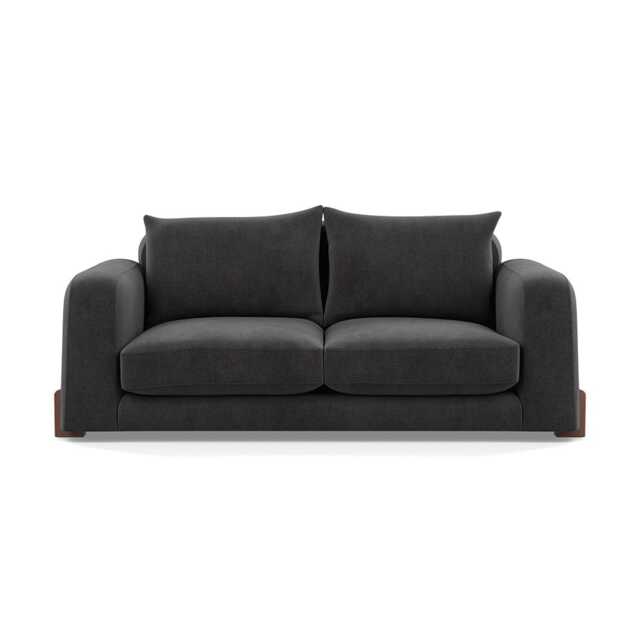 Heal's Nuvola 2 Seater Sofa Smart Luxe Velvet Nickel Walnut Stained Feet