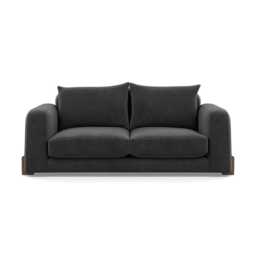 Heal's Nuvola 2 Seater Sofa Smart Luxe Velvet Nickel Walnut Stained Feet