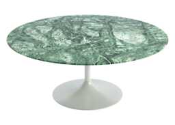 Knoll Saarinen Coffee Table with White Base in Verdi Alpi 91cm