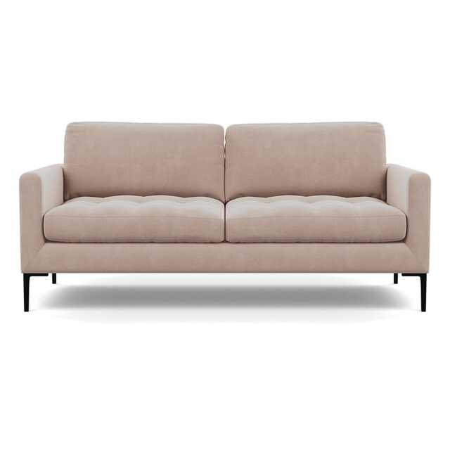 Heal's Eton 3 Seater Sofa Smart Velvet Pebble Black Feet