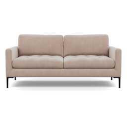 Heal's Eton 3 Seater Sofa Smart Velvet Pebble Black Feet