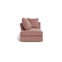 Heal's Tailor Chaise Left Hand Facing Smart Luxe Velvet Dusky Pink Natural Beech Feet