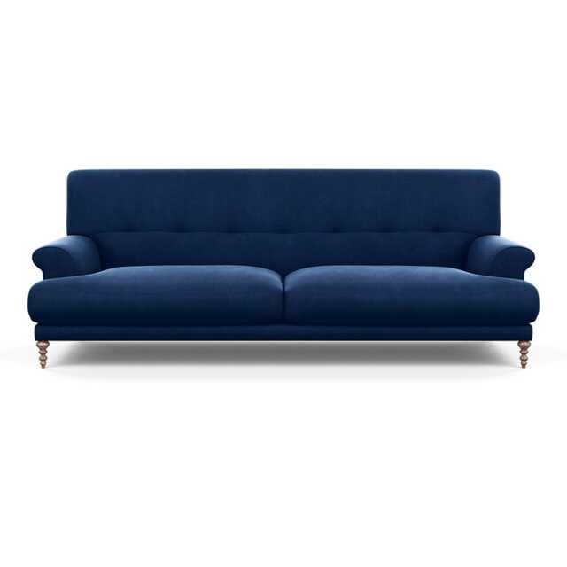 Scp Oscar 3 Seater Informal Sofa Velvet Midnight Walnut Feet - image 1
