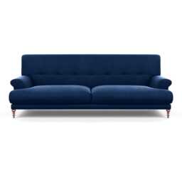Scp Oscar 3 Seater Informal Sofa Velvet Midnight Walnut Feet - thumbnail 1