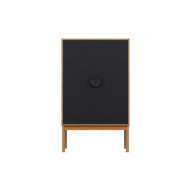 Heal's Tinta Highboard Natural Oak Frame Black Stain Doors