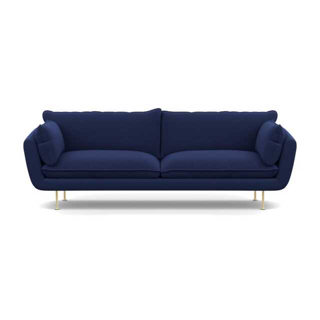 Heal's Allora 4 Seater Sofa Melton Wool New Navy Brass Feet