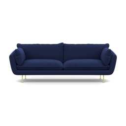 Heal's Allora 4 Seater Sofa Melton Wool New Navy Brass Feet