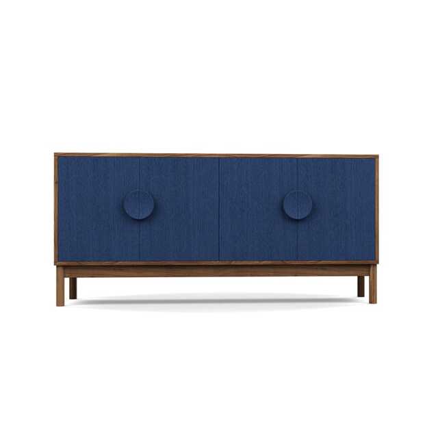 Heal's Tinta Sideboard Walnut Frame Blue Stain Doors - image 1