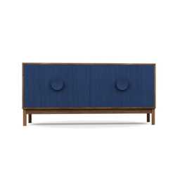 Heal's Tinta Sideboard Walnut Frame Blue Stain Doors - thumbnail 1