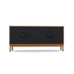Heal's Tinta Sideboard Natural Oak Frame Black Stain Doors
