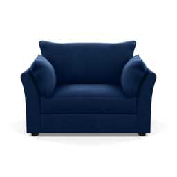 Heal's Tailor Loveseat Velvet Midnight Black Beech Feet