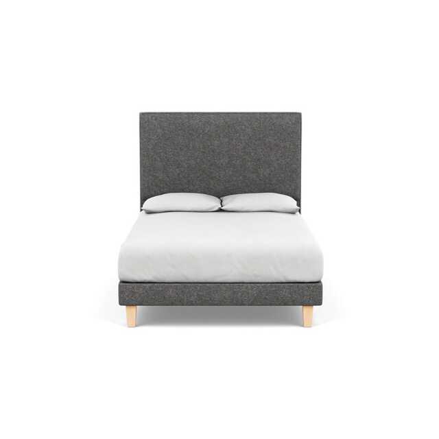 Heal's Shallow Divan Double Melton Wool Shale Light Solid Wood - image 1
