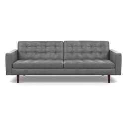 Heal's Hepburn 4 Seater Daino Leather Steel 004 Wenge Black Feet