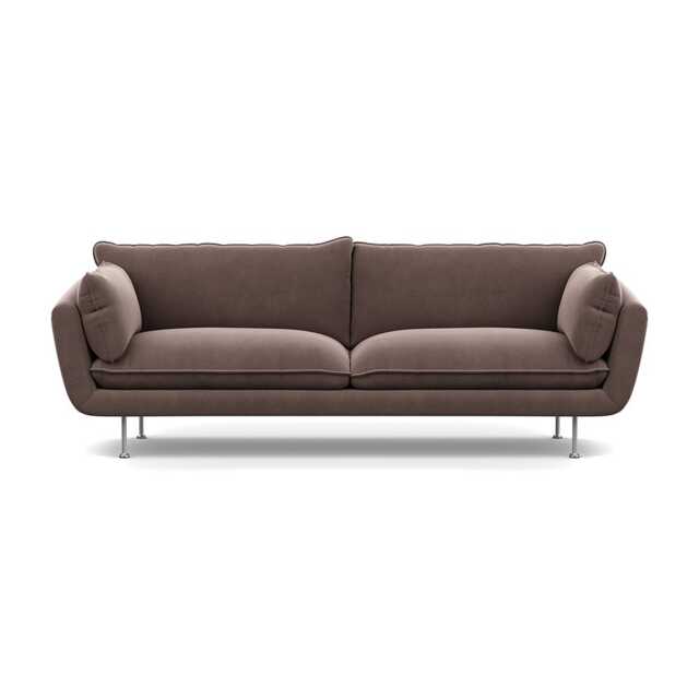 Heal's Allora 4 Seater Sofa Smart Velvet Mouse Stainless Steel Feet