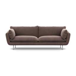 Heal's Allora 4 Seater Sofa Smart Velvet Mouse Stainless Steel Feet
