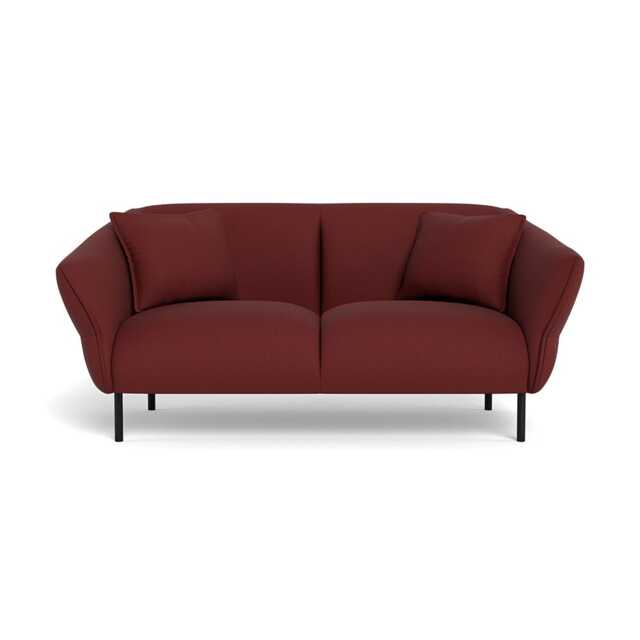 Heal's Alto 2 Seater Sofa Capelo Linen-Cotton Etruscan Red Black Feet