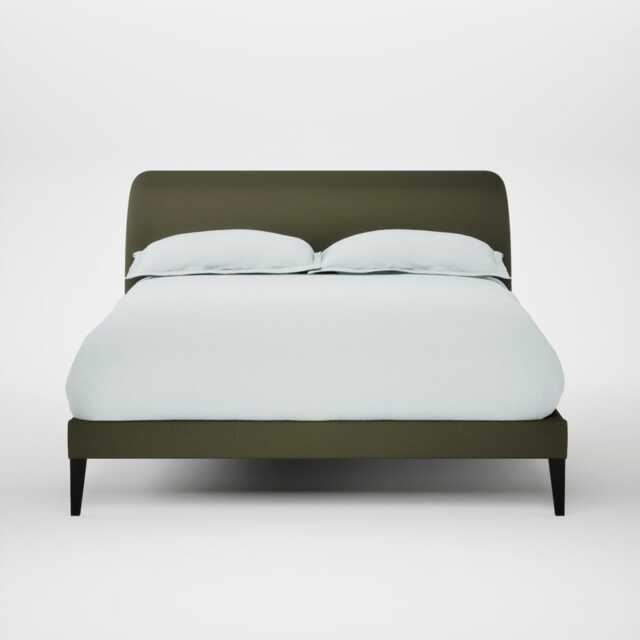 Heal's Wallis Bed Double Smart Cotton Linen Myrtle Black Feet