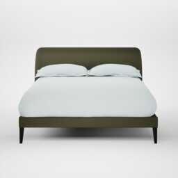 Heal's Wallis Bed Double Smart Cotton Linen Myrtle Black Feet