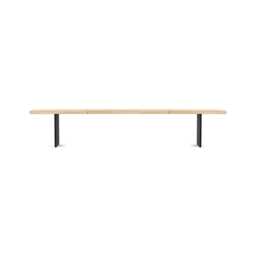 Heal's Berlin Bench 240x35cm White Oak Natural Edge Not Filled Black Legs