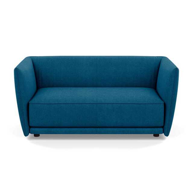 Heal's Valley 2 Seater Sofa St Moritz Teal Walnut Stain Feet - image 1