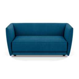 Heal's Valley 2 Seater Sofa St Moritz Teal Walnut Stain Feet