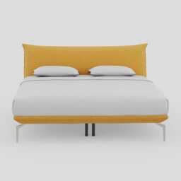 Heal's Aria Bed Super King NOVA Boucle Tumeric Box Sprung, Chrome Feet