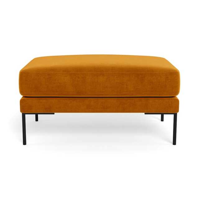 Heal's Torrington Ottoman Smart Luxe Velvet Cognac Black Feet - image 1