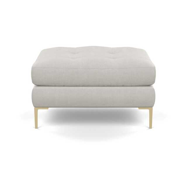 Heal's Eton Footstool Capelo Linen-Cotton Sea Salt Brass Feet