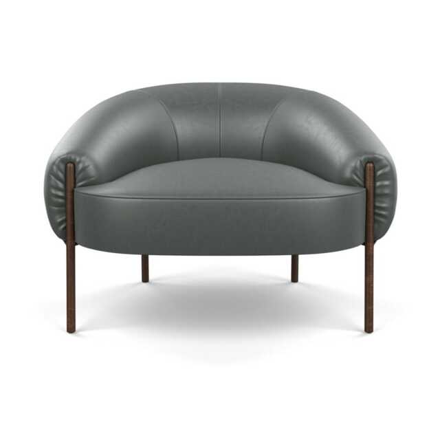Heal's Isola Armchair Daino Leather Steel Bronze Feet