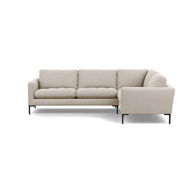 Heal's Eton Right Hand Facing Corner Sofa Broad Weave Putty Black Feet