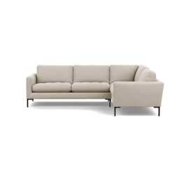 Heal's Eton Right Hand Facing Corner Sofa Broad Weave Putty Black Feet