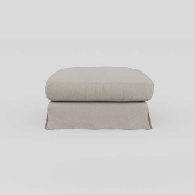 Heal's Tailor Loose Cover Footstool Capelo Linen Sea Salt Natural Beech Feet