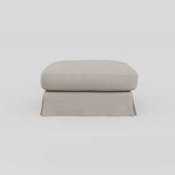 Heal's Tailor Loose Cover Footstool Capelo Linen Sea Salt Natural Beech Feet