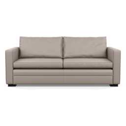 Heal's Palermo 3 Seater Sofa Leather Grain Light Grey 060 Black Feet