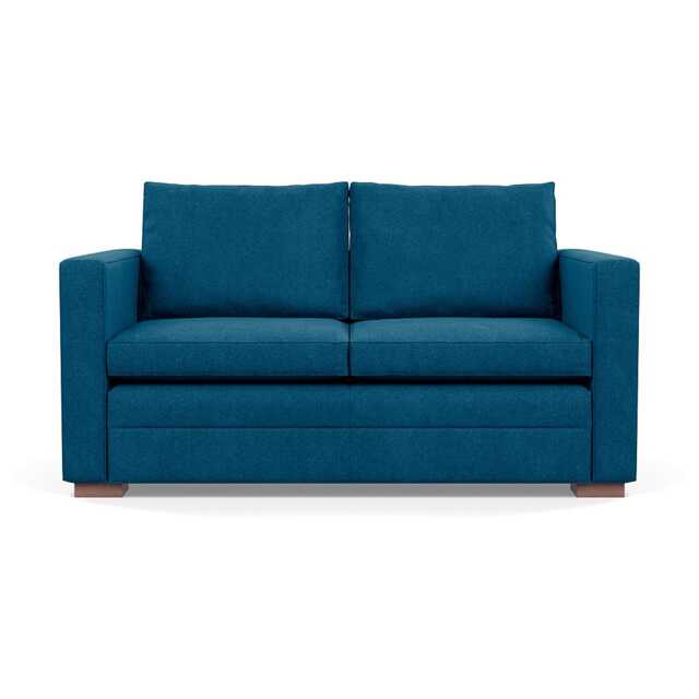 Heal's Palermo 2 Seater Sofa St Moritz Wool Teal 149 Walnut Feet