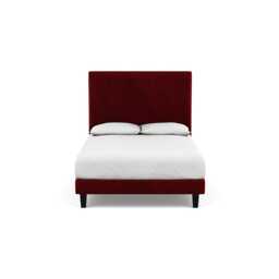 Heal's Shallow Divan Double Smart Luxe Velvet Mulberry Dark Solid Wood