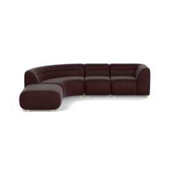 Heal's Lilli Left Hand Facing Curved Corner Sofa Smart Luxe Velvet Acorn Natural Beech Feet