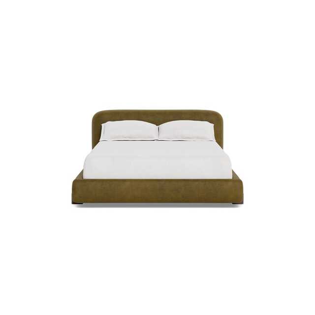Heal's Nuvola King Bed Smart Luxe Velvet Peridot Walnut Stained Oak Feet - image 1